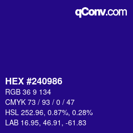 Color code: HEX #240986 | qconv.com