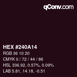 Color code: HEX #240A14 | qconv.com
