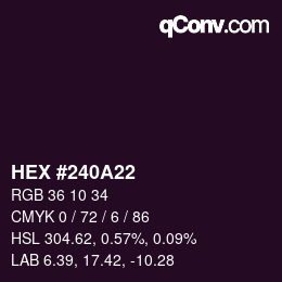 Color code: HEX #240A22 | qconv.com