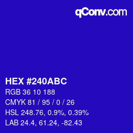 Code couleur: HEX #240ABC | qconv.com
