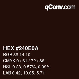 Color code: HEX #240E0A | qconv.com