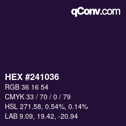 カラーコード: HEX #241036 | qconv.com
