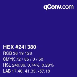 Color code: HEX #241380 | qconv.com