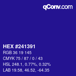 カラーコード: HEX #241391 | qconv.com