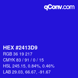 カラーコード: HEX #2413D9 | qconv.com