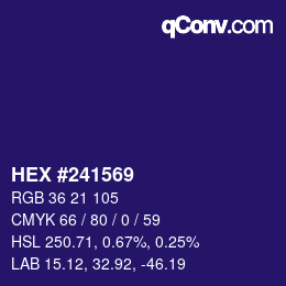 カラーコード: HEX #241569 | qconv.com