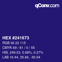 Color code: HEX #241673 | qconv.com