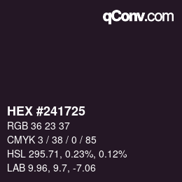 Código de color: HEX #241725 | qconv.com