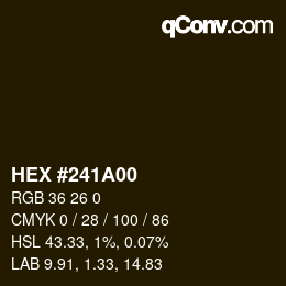 Color code: HEX #241A00 | qconv.com