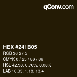 Color code: HEX #241B05 | qconv.com