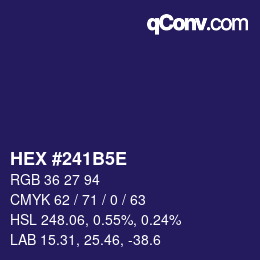 Code couleur: HEX #241B5E | qconv.com