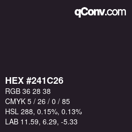 Color code: HEX #241C26 | qconv.com