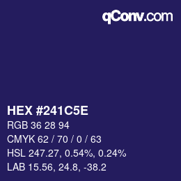 Farbcode: HEX #241C5E | qconv.com