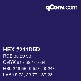カラーコード: HEX #241D5D | qconv.com