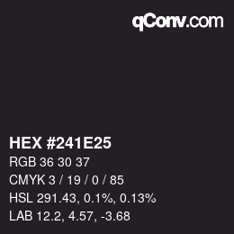 颜色代码: HEX #241E25 | qconv.com