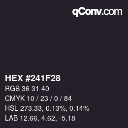 カラーコード: HEX #241F28 | qconv.com