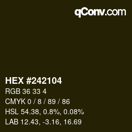 カラーコード: HEX #242104 | qconv.com