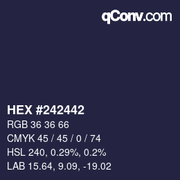 カラーコード: HEX #242442 | qconv.com
