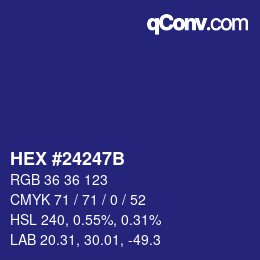 Color code: HEX #24247B | qconv.com