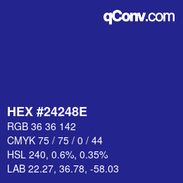 カラーコード: HEX #24248E | qconv.com