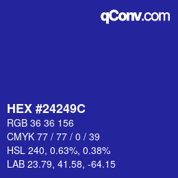 Color code: HEX #24249C | qconv.com