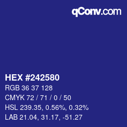 Color code: HEX #242580 | qconv.com
