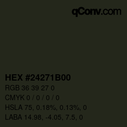 Color code: HEX #24271B00 | qconv.com