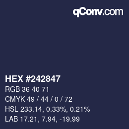 Farbcode: HEX #242847 | qconv.com