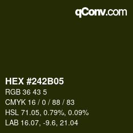 颜色代码: HEX #242B05 | qconv.com