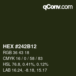 カラーコード: HEX #242B12 | qconv.com