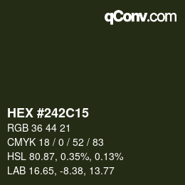 Color code: HEX #242C15 | qconv.com