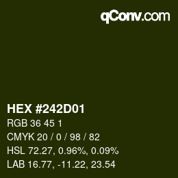 Color code: HEX #242D01 | qconv.com
