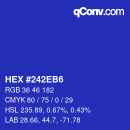 Color code: HEX #242EB6 | qconv.com