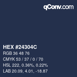 Color code: HEX #24304C | qconv.com