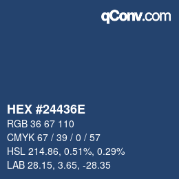 Color code: HEX #24436E | qconv.com