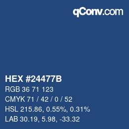 Color code: HEX #24477B | qconv.com