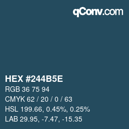 Farbcode: HEX #244B5E | qconv.com