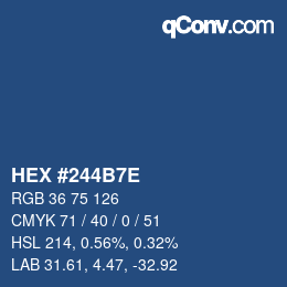 Color code: HEX #244B7E | qconv.com