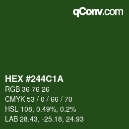 Color code: HEX #244C1A | qconv.com