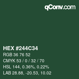 Color code: HEX #244C34 | qconv.com