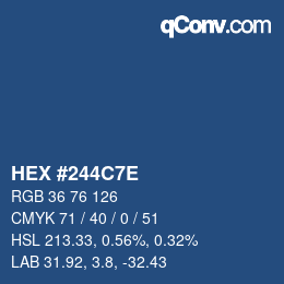 カラーコード: HEX #244C7E | qconv.com