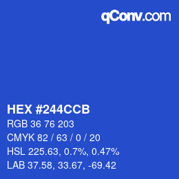 Color code: HEX #244CCB | qconv.com