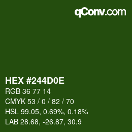 Color code: HEX #244D0E | qconv.com