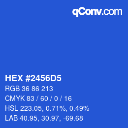 カラーコード: HEX #2456D5 | qconv.com