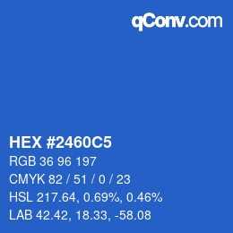 Farbcode: HEX #2460C5 | qconv.com