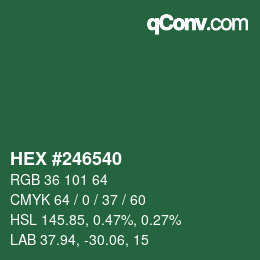 カラーコード: HEX #246540 | qconv.com