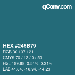 Color code: HEX #246B79 | qconv.com