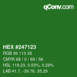 颜色代码: HEX #247123 | qconv.com