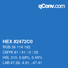 Color code: HEX #2472C0 | qconv.com