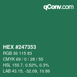 Color code: HEX #247353 | qconv.com